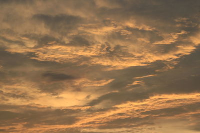 Low angle view of dramatic sky during sunset