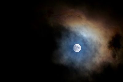 Low angle view of moon in sky