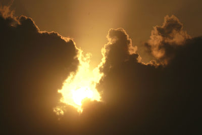 Low angle view of sky during sunset