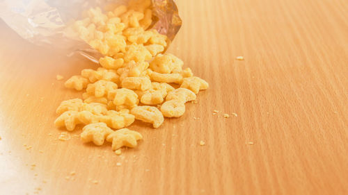 Close-up of pasta in bowl on table