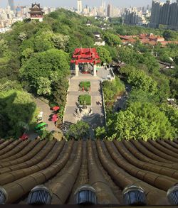 High angle view of a building