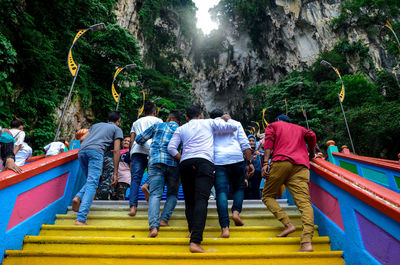 The cave is the focal point of hindu festival of thaipusam and deepavali in batu caves, malaysia.