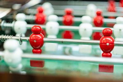 Close-up of foosball