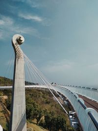 View of suspension bridge against sky