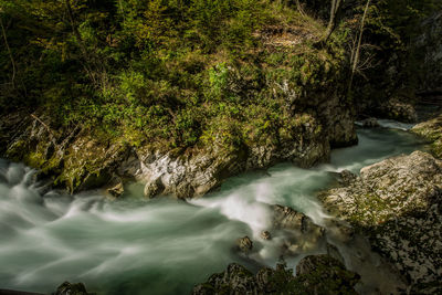 River flowing through rocks
