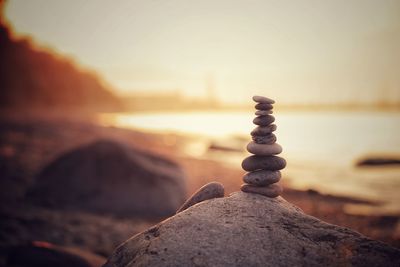 Stack of stones on beach