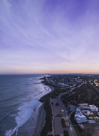 High angle view of city at waterfront