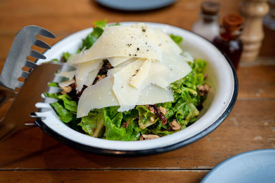 Close-up of food in bowl on table