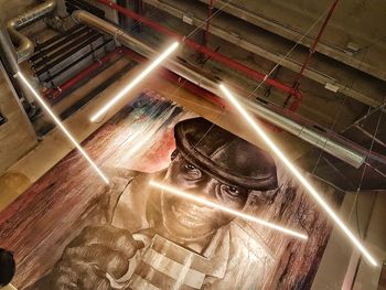 Close-up of illuminated man