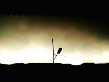 Low angle view of silhouette plant against sky during sunset