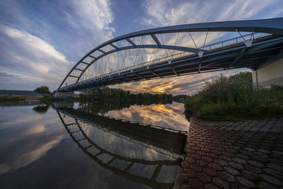 Bridge over river against sky