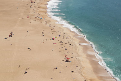 High angle view of people on beach