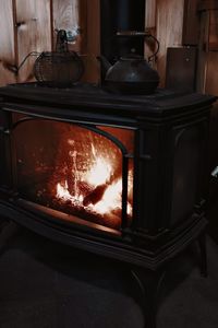 Reflection of fire on table at home