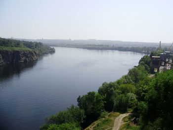 Scenic view of river against clear sky