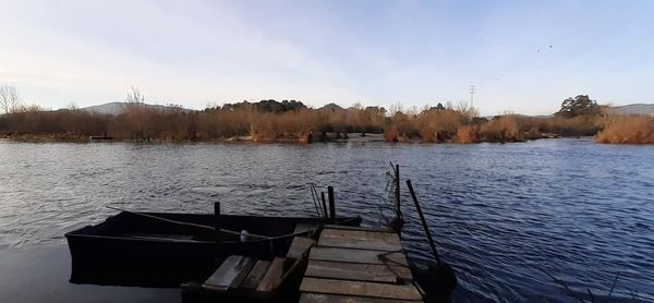 Panoramic view of lake against sky