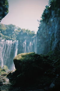 Scenic view of waterfall