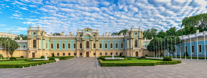 Mariinsky palace near the supreme council of ukraine in kyiv, ukraine, on a sunny summer morning