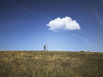 Scenic view of field against sky