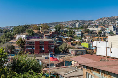 Colored buildings of the unesco world heritage city of valparaiso, chile