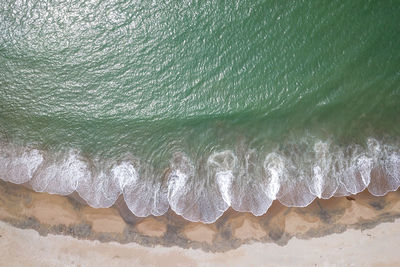 High angle view of sea waves