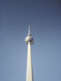 Low angle view of fernsehturm against sky