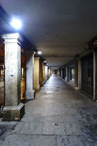 Empty corridor in row