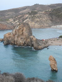 Scenic view of sea and rocks