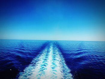 Scenic view of calm sea against clear sky