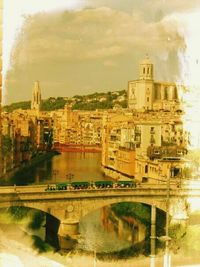 Reflection of buildings in water