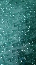 Full frame shot of raindrops on window