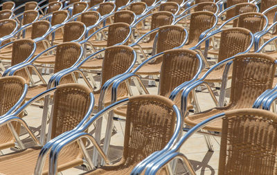 Full frame shot of empty chairs