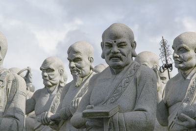 Close-up of statues at lohan temple