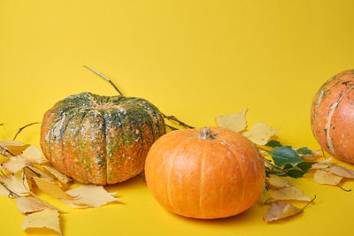 Close-up of pumpkin on table