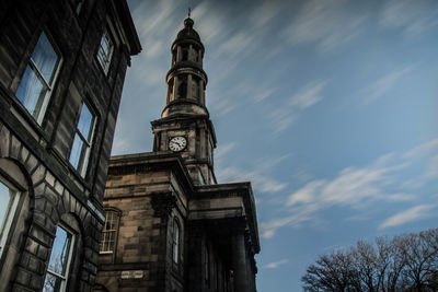 Low angle view of clock tower