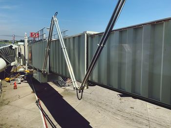 Boarding tunnel from an airport window 