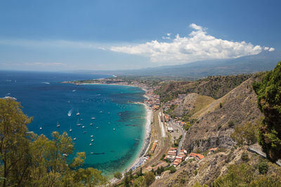 High angle view of sea against sky