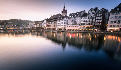 Reflection of buildings in river