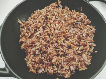 High angle view of food in bowl