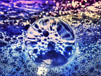 Close-up of bubbles in water