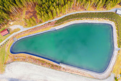 High angle view of swimming pool