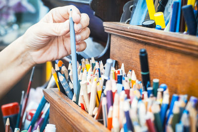 Close-up of hand painting