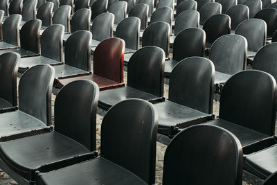 Full frame shot of empty chairs