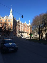 View of buildings against clear sky