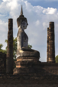 Low angle view of statue of historic building