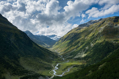 Scenic view of mountains against sky