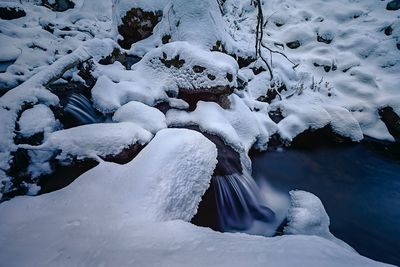 Close-up of frozen lake