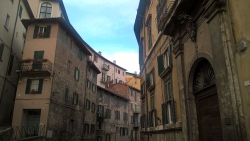 Low angle view of buildings in town