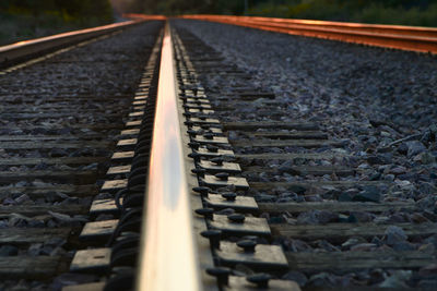 Surface level of railroad tracks
