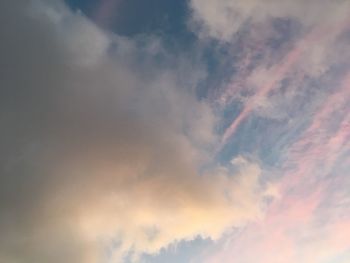 Low angle view of sky at sunset
