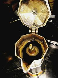 Close-up of illuminated lighting equipment